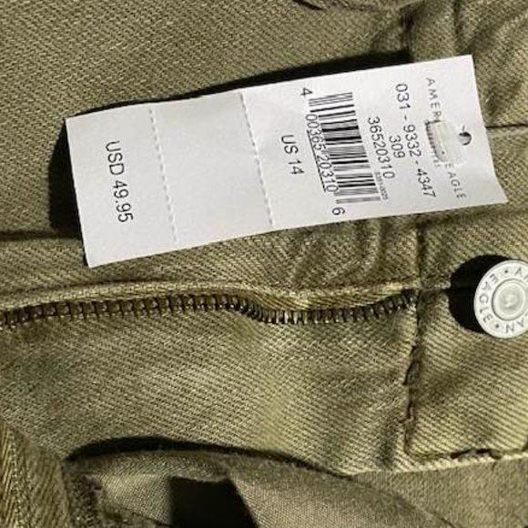 American Eagle Denim Skirt ~ NWT ~ Stretch - Olive Green - size 14 - Picture 4 of 14